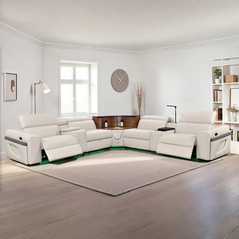 Power Recliner Air Leather Sectional