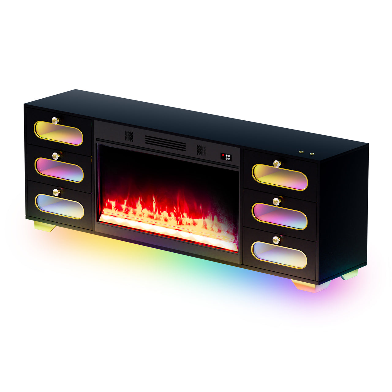 Fully Assembled 70" TV Stand Fireplace