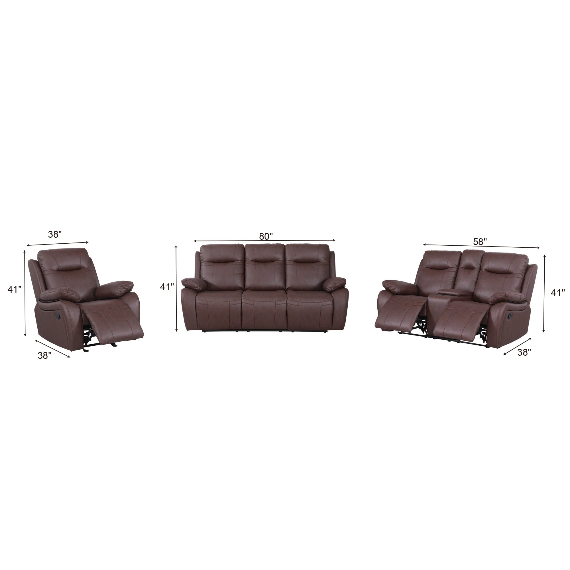Manual Recliner Sofa & Loveseat MR2537W